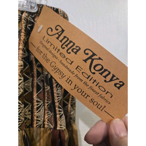 Anna Konya Limited Edition Tiered Maxi Boho Skirt Shirt Set NEW Original Tag VTG - Picture 14 of 16